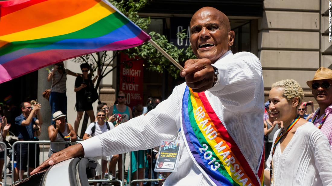 Belafonte acts as a grand marshal in New York City&#39;s Pride parade in 2013.