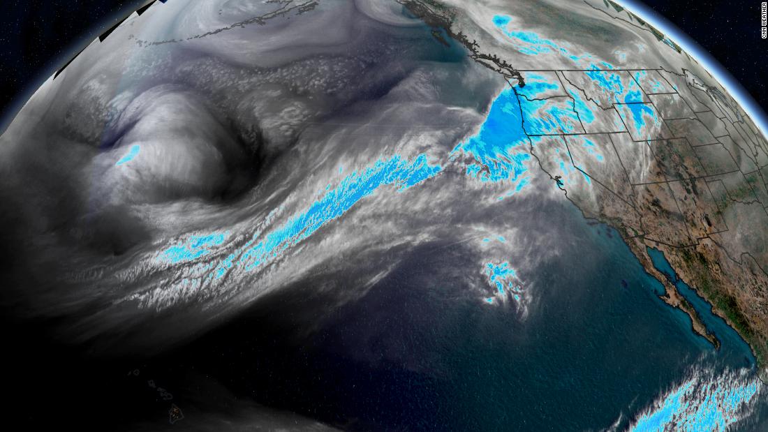 A Category 5 atmospheric river – stretching 2,700 miles across the Pacific Ocean – pervades the northwestern US.