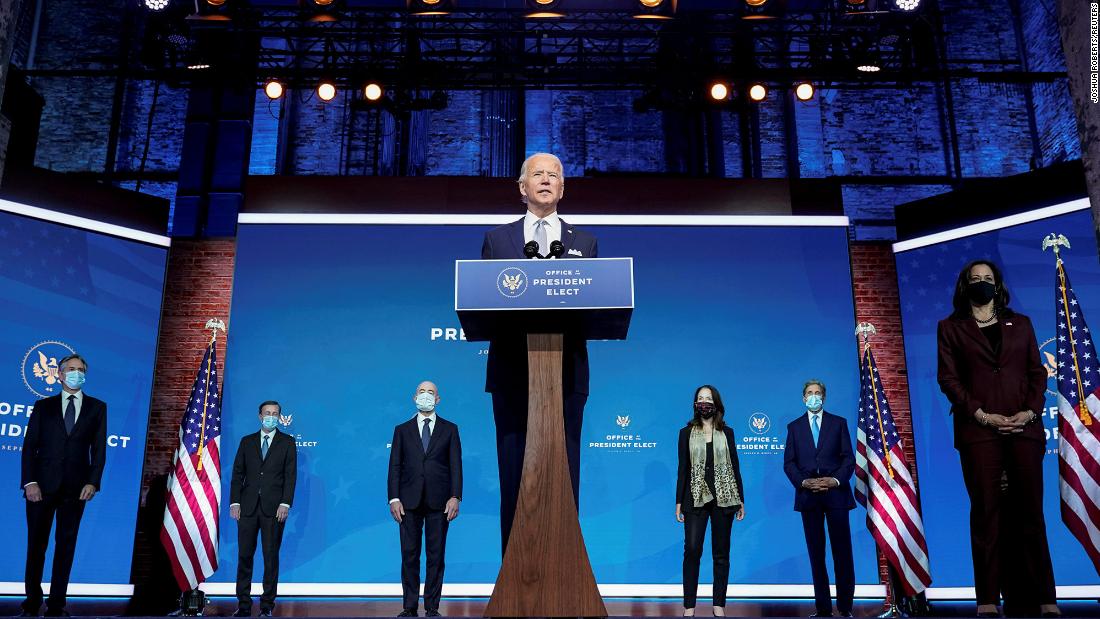 Biden introduces the men and women &lt;a href=&quot;https://www.cnn.com/2020/11/24/politics/biden-cabinet-nominees-event/index.html&quot; target=&quot;_blank&quot;&gt;he was nominating&lt;/a&gt; to join his national security and foreign policy team. &quot;It&#39;s a team that will keep our country and our people safe and secure,&quot; Biden said. &quot;And it&#39;s a team that reflects the fact that America is back, ready to lead the world, not retreat from it.&quot;