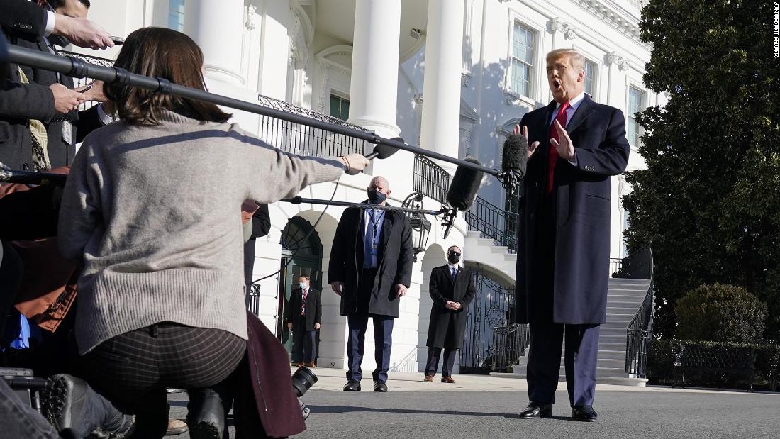 Trump talks to the media at the White House one day before &lt;a href=&quot;http://www.cnn.com/2021/01/13/politics/gallery/trump-second-impeachment/index.html&quot; target=&quot;_blank&quot;&gt;he was impeached for a second time.&lt;/a&gt; Ten House Republicans joined House Democrats in voting for impeachment, exactly one week after pro-Trump rioters ransacked the US Capitol. The impeachment resolution charged Trump with &quot;incitement of insurrection.&quot; &lt;a href=&quot;https://www.cnn.com/2021/01/12/politics/donald-trump-riot-impeachment/index.html&quot; target=&quot;_blank&quot;&gt;Trump likened the impeachment push to a &quot;witch hunt.&quot;&lt;/a&gt; He said the speech he gave to his supporters on January 6, the day the Capitol was breached, was &quot;totally appropriate.&quot; He was acquitted on February 12, 2021.