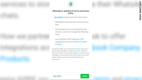 This notification regarding an update to WhatsApp terms and privacy policy may have caused some confused users to leave for other messaging services like Signal.