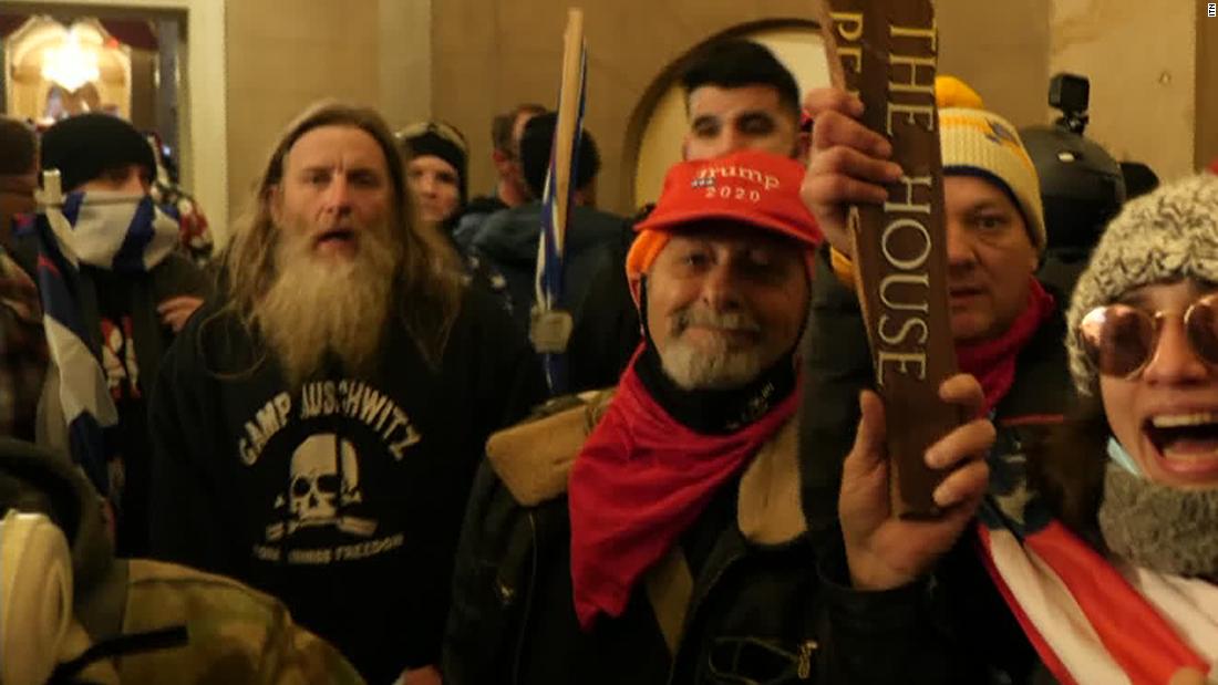 Man in ‘Camp Auschwitz’ sweatshirt arrested during Capitol riots, says law enforcement officer