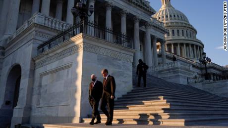 Members of the U.S. Congress depart after voting on impeachment against U.S. President Donald Trump at the U.S. Capitol, in Washington, U.S. January 13, 2021. REUTERS/Joshua Roberts