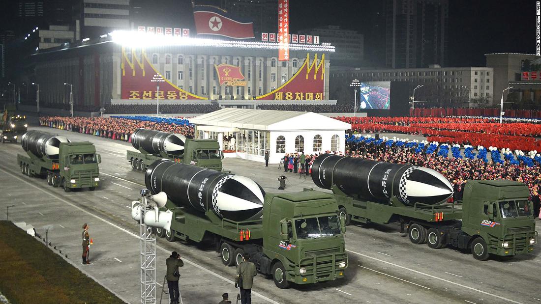 North Korea unveils submarine-launched ballistic missile at military parade