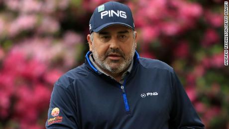 Angel Cabrera during a practice round prior to the start of the 2018 Masters.