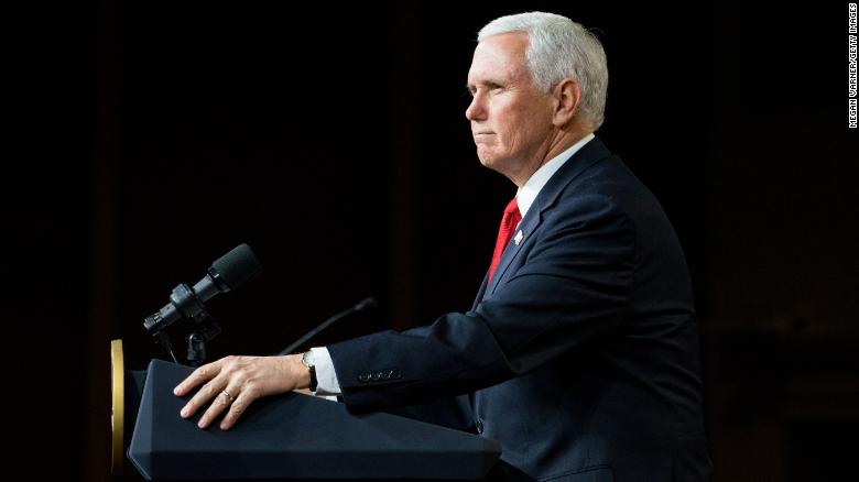 Vice President Mike Pence speaks during a visit to Rock Springs Church to campaign for GOP Senate candidates on January 4, 2021 in Milner, Georgia.