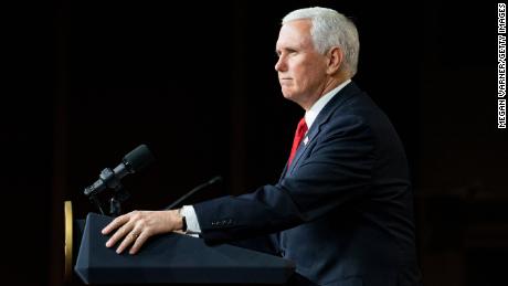 Vice President Mike Pence speaks during a visit to Rock Springs Church to campaign for GOP Senate candidates  on January 4, 2021 in Milner, Georgia.