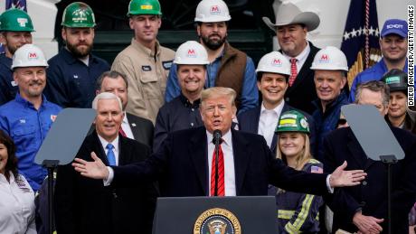 Trump speaks before signing the USMCA on January 29, 2020. 