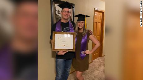 Mike Loven and his daughter Taleigh both earned bachelor&#39;s degrees at Grand Canyon University in Phoenix, Arizona, last October. 