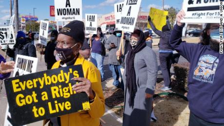 Fight for $15 and a Union protest in Memphis, TN, on January 15, 2021.