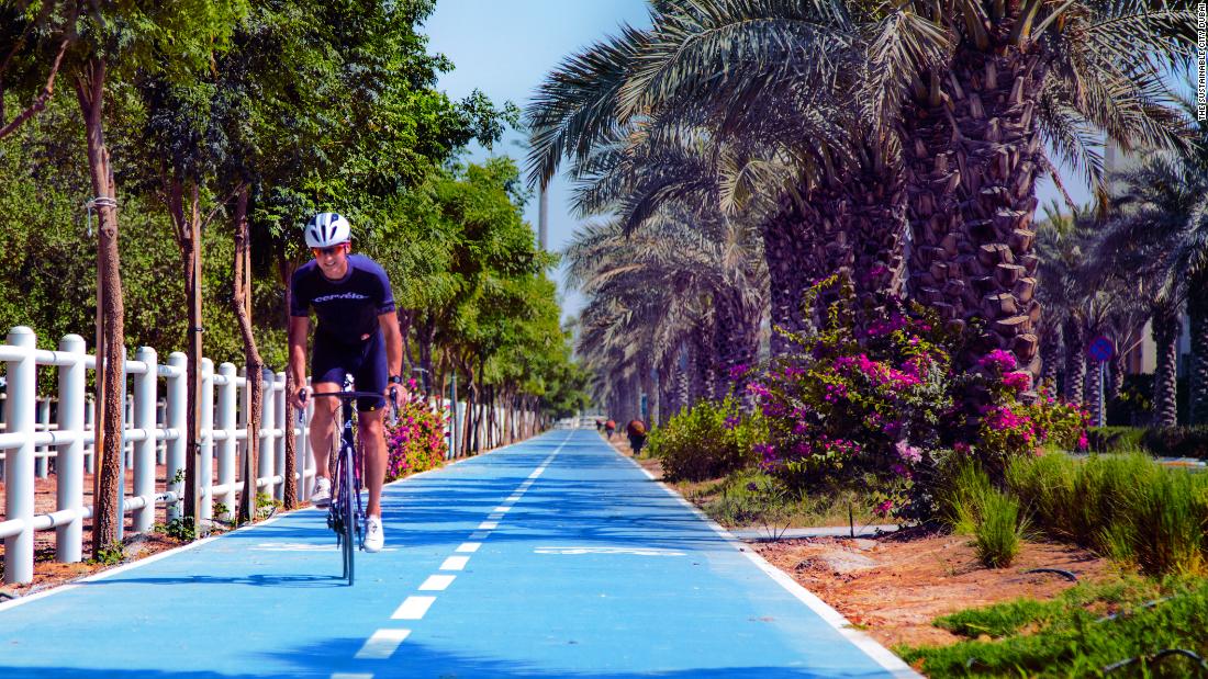 The cycle track encourages personal fitness.