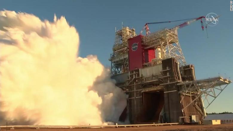 Test fire of NASA’s SLS moon rocket ends prematurely