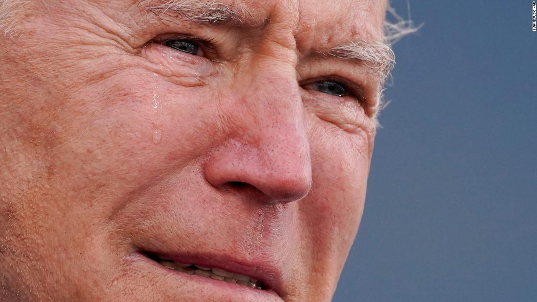 Biden tears up in New Castle, Delaware, as he speaks about his late son Beau before heading to Washington, DC, on the day before the inauguration. Biden said he was proud to be delivering &lt;a href=&quot;https://www.cnn.com/politics/live-news/biden-inauguration-dc-security-01-19-21/h_a7f0252ff11d798238c580e29f0cb89e&quot; target=&quot;_blank&quot;&gt;his send-off remarks&lt;/a&gt; from the National Guard Center in New Castle, which is named after Beau Biden. &quot;I only have one regret: that he&#39;s not here, because we should be introducing him as president,&quot; Biden said.