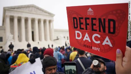 Immigration rights activists held rallies in front of the US Supreme Court in 2019.