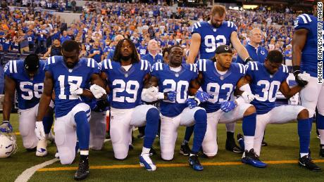 Indianapolis Colts players were among the teams who stood and knelt for the National Anthem in protest.