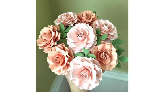 Light Pink and Peach Paper Roses
