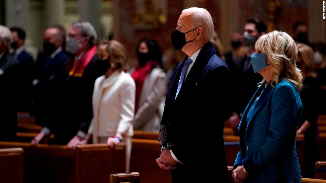 The Bidens attend Mass at the Cathedral of St. Matthew the Apostle in Washington, DC.