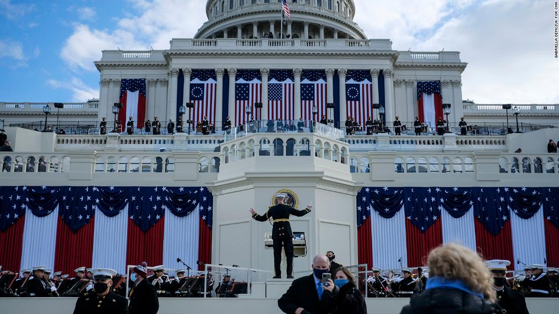The Marine Band plays at the inauguration.