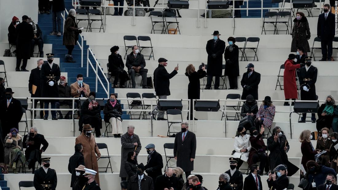 Guests arrive for the inauguration.