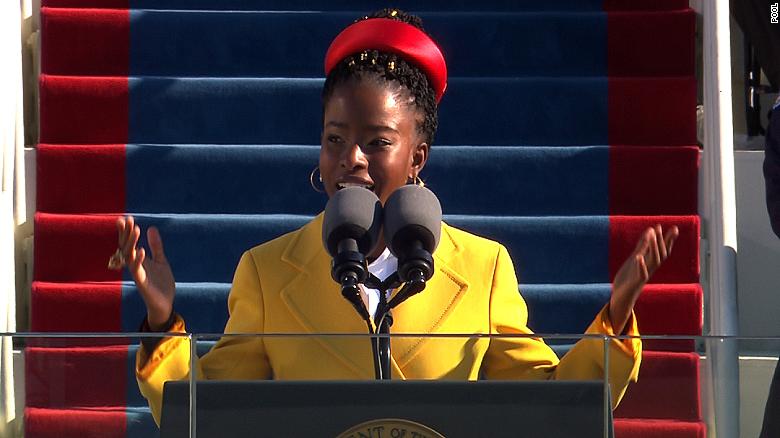 Amanda Gorman, a 23-year-old Black woman who is the United States' first-ever youth poet laureate, recited a poem at the inauguration of President Joe Biden and Vice President Kamala Harris.