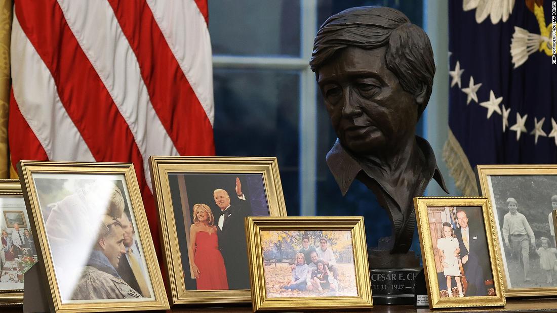In Biden’s Oval Office, Cesar Chavez takes his place among America’s heroes