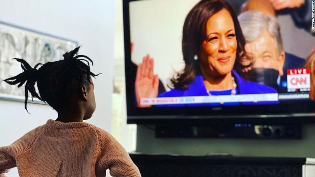 For parents, the swearing-in of Kamala Harris was an inspiring moment for their children.