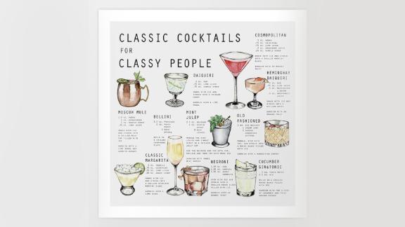 Classic Cocktails For Classy People Art Print