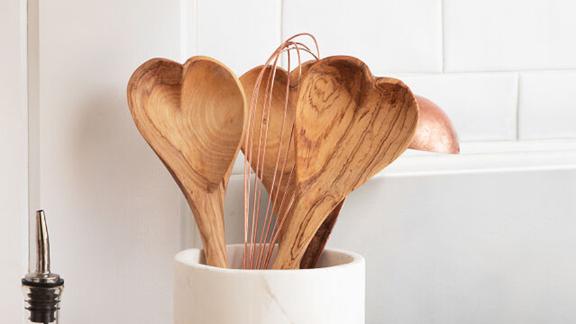 Hand-Carved Heart Serving Spoon