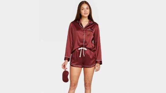 Stars Above 3-Piece Satin Long Sleeve Pajama Set