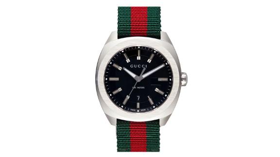 Gucci Stripe Fabric Strap Watch