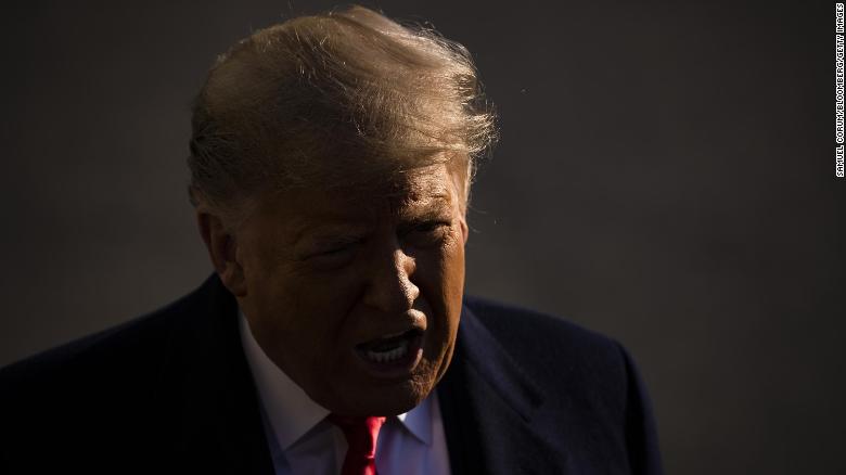 Former President Donald Trump speaks to members of the media while departing the White House on Tuesday, Jan. 12, 2021.