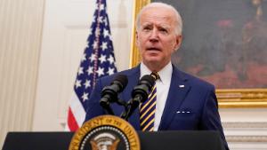 President Joe Biden delivers remarks on the economy in the State Dining Room of the White House, Friday, Jan. 22, 2021, in Washington. (AP Photo/Evan Vucci)