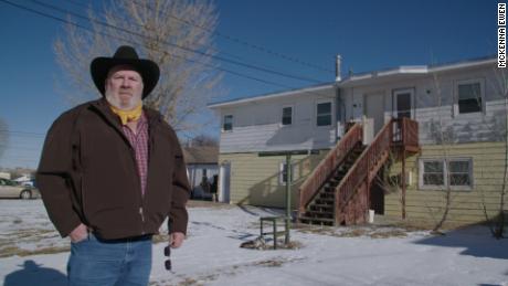 Steve Gray stands outside his home in Gillette, Wyoming. He called CNN concerned that, following the election of President Biden, that Gillette could become a &quot;ghost town.&quot; He says he was laid off from an oil field job in 2015, then subsequently from another job in oil and then one in coal last year.