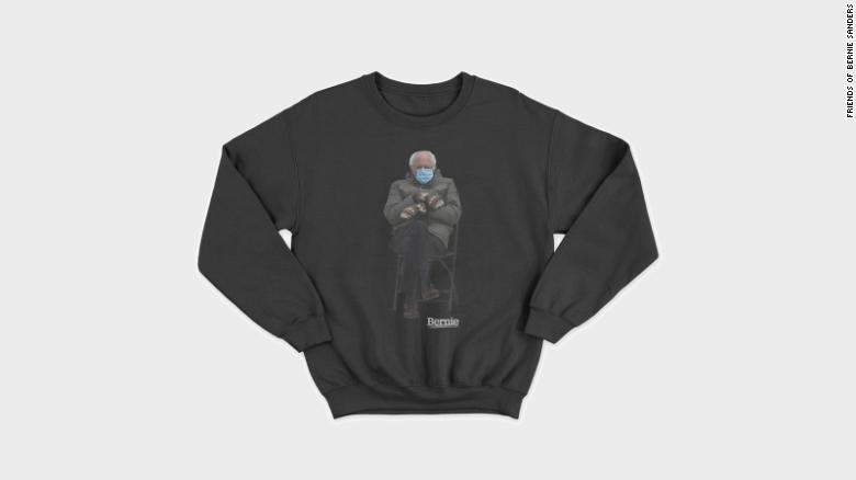 Senator Bernie Sanders is selling this sweatshirt with the inauguration photo that became an internet sensation.