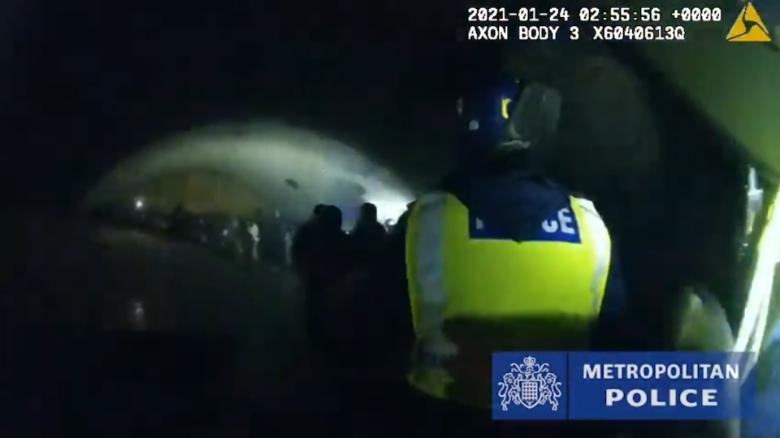 London police break up an illegal rave