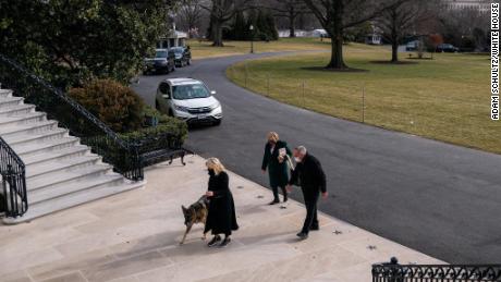 The first dogs Champ and Major Biden moved into the White House on Sunday, January 24.