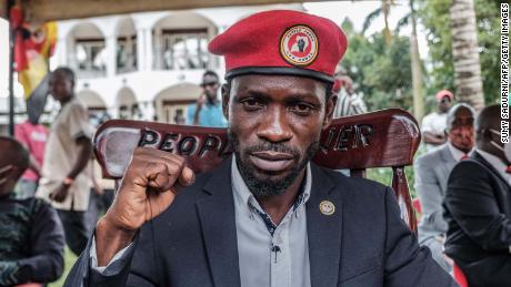 Bobi Wine after a press conference at his home in Magere on January 26
