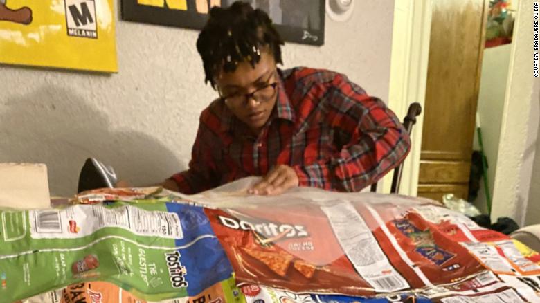 Detroit activist turns old potato chip bags into sleeping bags for the homeless