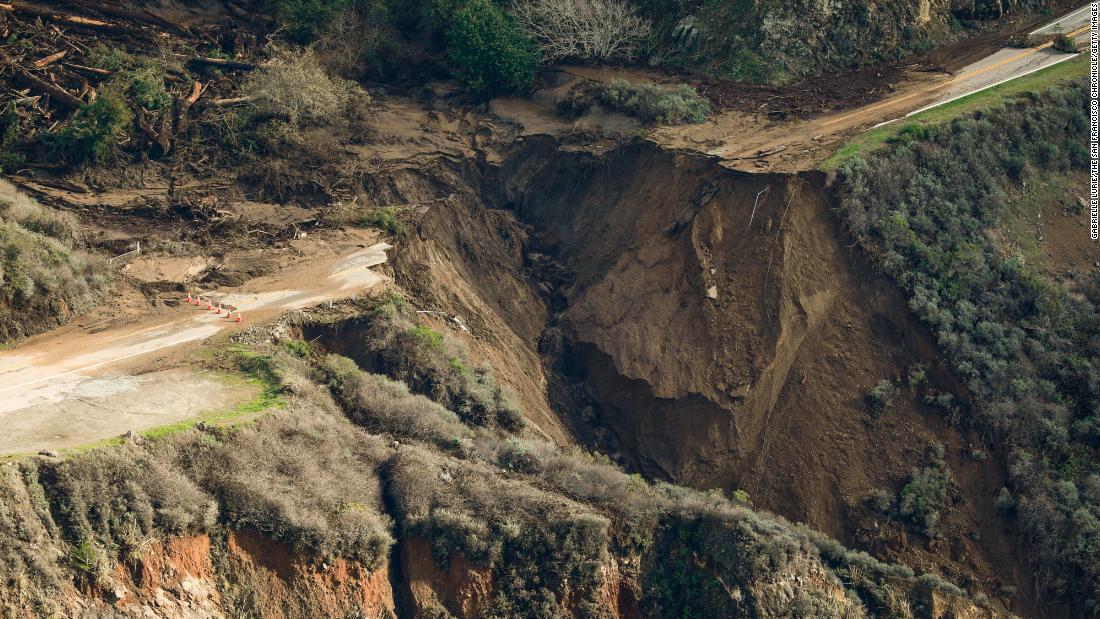Big Sur crash of the road: A large stretch of Highway 1 in California was washed away