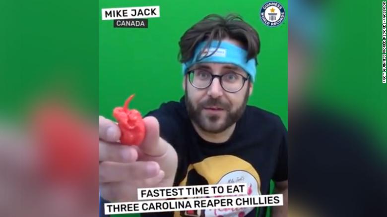 Canadian man sets his fourth world record for eating hot peppers