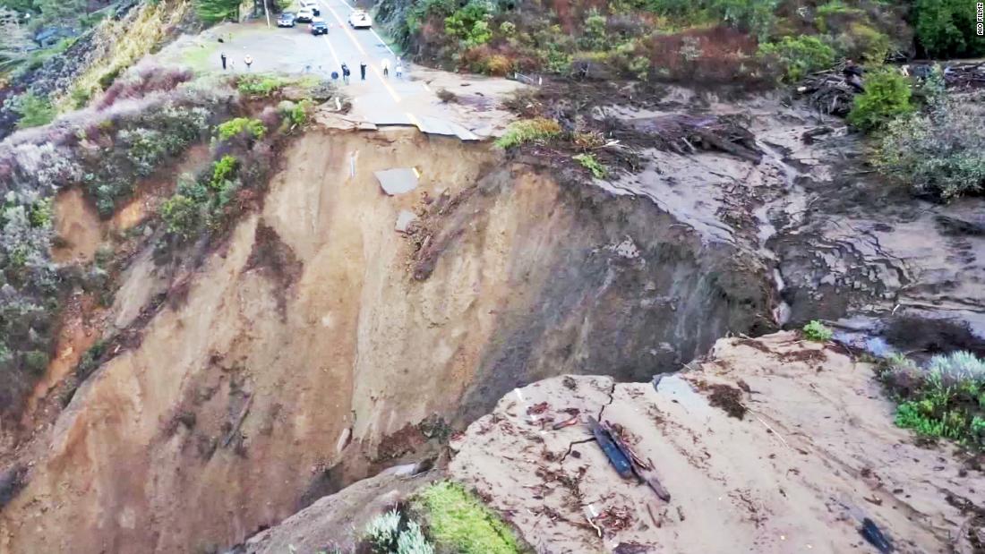 Big Sur road collapse A huge piece of California's Highway 1 was