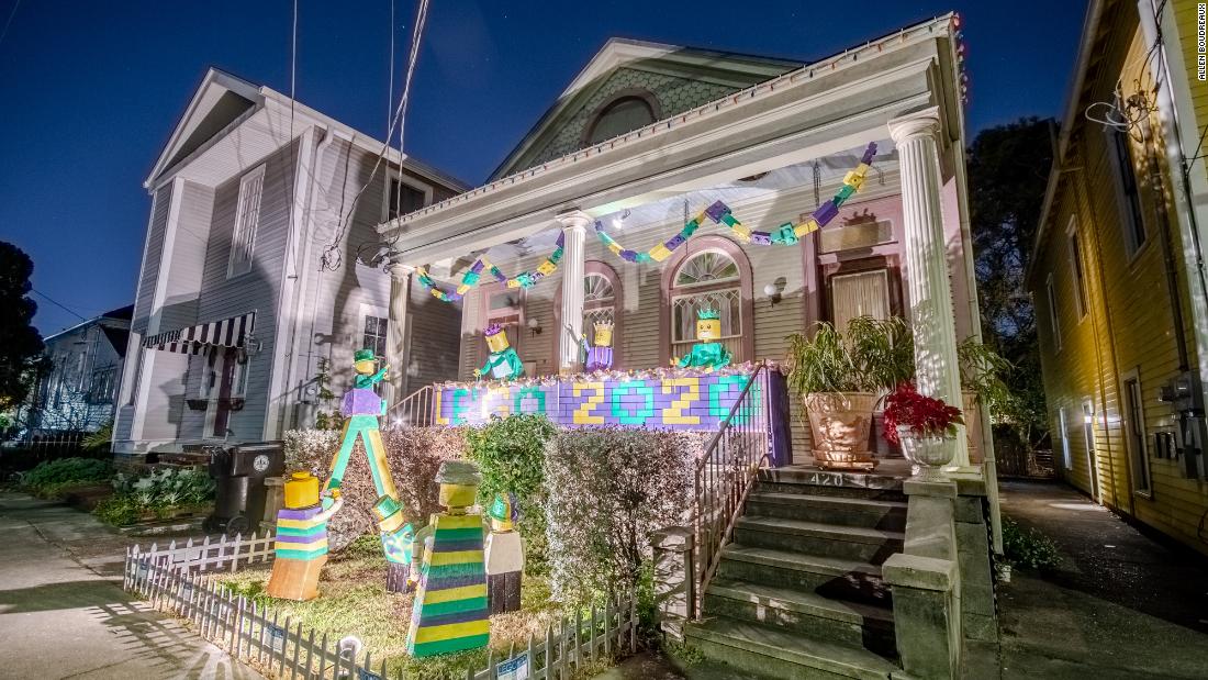 Mardi Gras shows were canceled by Covid-19.  So New Orleanians turned their houses into floats
