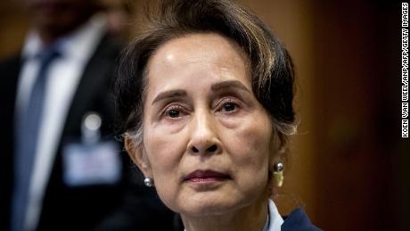 Myanmar&#39;s ousted State Counsellor Aung San Suu Kyi on December 11, 2019 in the Peace Palace of The Hague.