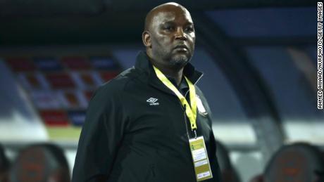 Pitso John Mosimane, coach of Al Ahly, looks on during the final match between Zamalek and Al Ahly at Cairo stadium on 27 November, 2020 in Cairo, Egypt. 