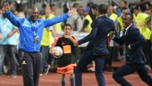 Sundowns & # 39;  coach Pitso Mosimane reacts after winning the CAF Champions League following the final between Zamalek and Mamelodi Sundowns on October 23, 2016 at the Borg el-Arab Stadium near Alexandria.