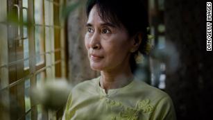 Aung San Suu Kyi poses for a portrait in Yangon, Myanmar, in 2010. A month earlier, she had been released from house arrest.