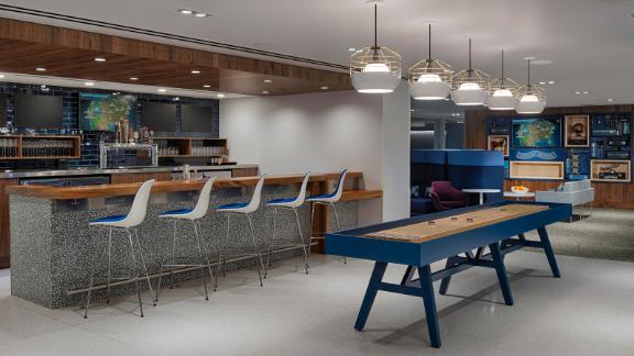The Denver Centurion Lounge has games and a craft beer bar with local brews.
