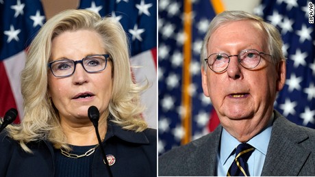 First on CNN: Liz Cheney gets a boost from McConnell amid a divisive battle between parties over Trump's accusation