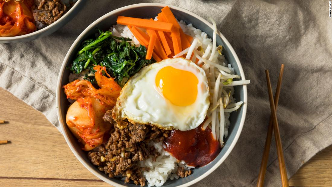 Go Asian on Tuesday with a spicy homemade Korean bibimbap, or rice with mixed vegetables and beef, topped with an egg.