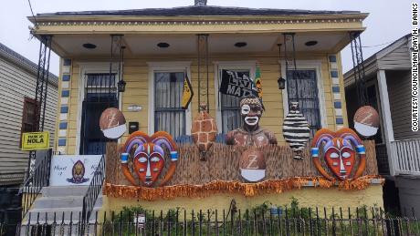 City Councilman Jay Banks decorated his home to honor the leading Black Carnival club, Zulu.